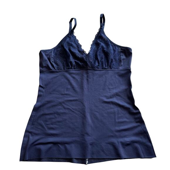 Ruby Ribbon Lace Second Skin Cami Evening Blue Style 1749 Size 40 - Picture 2 of 7